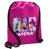Τσάντα πλάτης πουγκί GYMBAG Φούξια, με τσέπη (40x48cm) & χονδρά κορδόνια