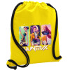 Τσάντα πλάτης πουγκί GYMBAG Κίτρινη, με τσέπη (40x48cm) & χονδρά κορδόνια