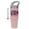ΡΟΖ χρώματος Θερμός Ανοξείδωτο 890ml (30oz) με χερούλι