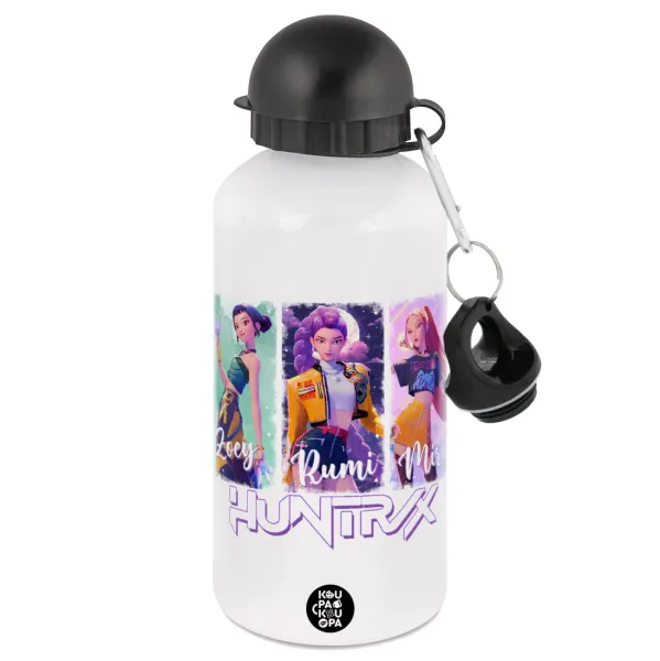HUNTR/X K-pop girl group — Μεταλλικό παγούρι νερού, Λευκό, αλουμινίου 500ml