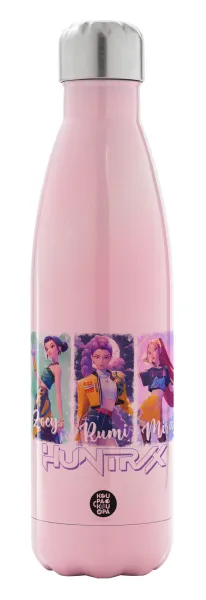 HUNTR/X K-pop girl group — Metal mug thermos Pink Iridiscent (Stainless steel), double wall, 500ml
