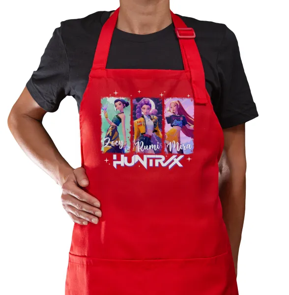 HUNTR/X K-pop girl group — Κόκκινη Ποδιά μαγειρικής με τσέπες (ΕΝΗΛΙΚΩΝ)