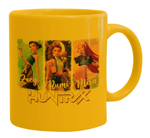 HUNTR/X K-pop girl group — Ceramic coffee mug yellow, 330ml