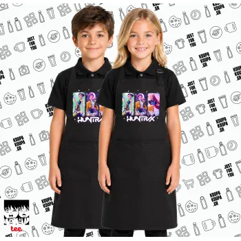 HUNTR/X K-pop girl group, Μαύρη ΠΑΙΔΙΚΗ Ποδιά μακριά Σεφ ολόσωμη με τσέπες