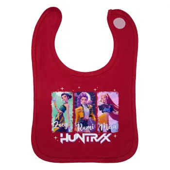 HUNTR/X K-pop girl group, Σαλιάρα με Σκρατς Κόκκινη 100% Organic Cotton (0-18 months)