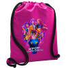 Backpack pouch GYMBAG Fuchsia, with pocket (40x48cm) & thick cords