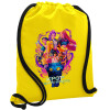 Backpack pouch GYMBAG Yellow, with pocket (40x48cm) & thick cords