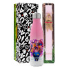 Easter Set, Metallic pink/white (Stainless steel) thermos, double-walled, 500ml & aromatic flat Easter candle (30cm) (PINK)