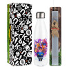 Easter candle, metallic white thermos bottle (500ml) & aromatic flat candle (30cm) (GRAY)
