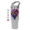ΓΚΡΙ χρώματος Θερμός Ανοξείδωτο 890ml (30oz) με χερούλι