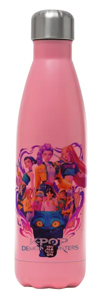 kpop Demon Hunters Huntrix — Metal mug thermos Pink Mat (Stainless steel), double wall, 500ml
