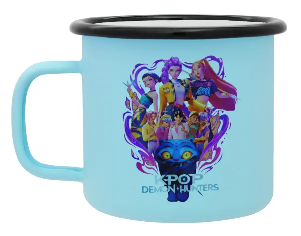 kpop Demon Hunters Huntrix — Κούπα Μεταλλική εμαγιέ ΜΑΤ σιέλ 360ml