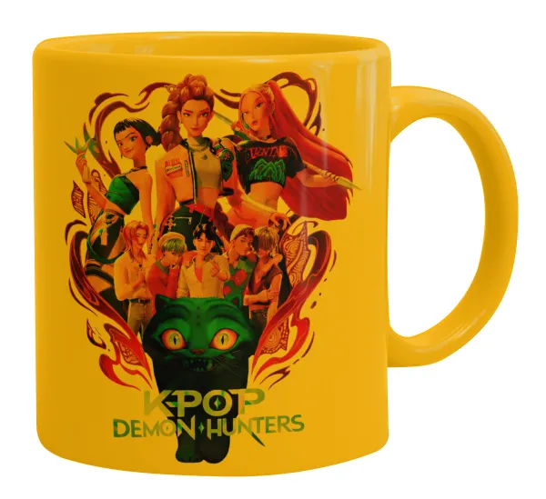 kpop Demon Hunters Huntrix — Ceramic coffee mug yellow, 330ml