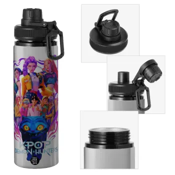 kpop Demon Hunters Huntrix, Metallic water bottle with safety cap, 850ml aluminum