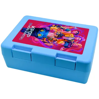 kpop Demon Hunters Huntrix, Children's cookie container LIGHT BLUE 185x128x65mm (BPA free plastic)