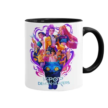 kpop Demon Hunters Huntrix, Mug colored black, ceramic, 330ml
