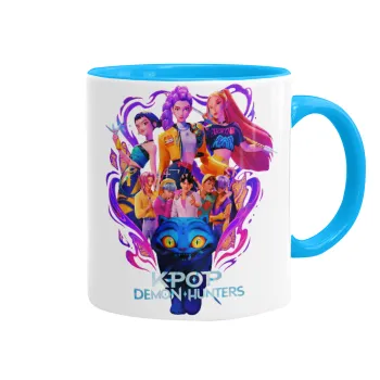 kpop Demon Hunters Huntrix, Κούπα χρωματιστή γαλάζια, κεραμική, 330ml