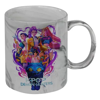 kpop Demon Hunters Huntrix, Mug ceramic marble style, 330ml