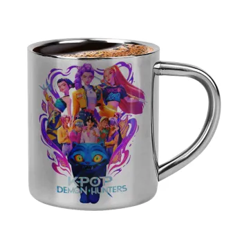 kpop Demon Hunters Huntrix, Double-wall metal cup for espresso (220ml)