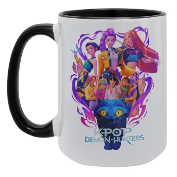 kpop Demon Hunters Huntrix, Κούπα Mega 15oz, κεραμική Μαύρη, 450ml