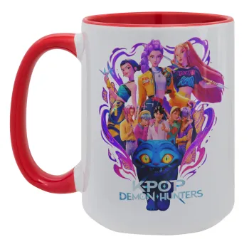 kpop Demon Hunters Huntrix, Κούπα Mega 15oz, κεραμική Κόκκινη, 450ml