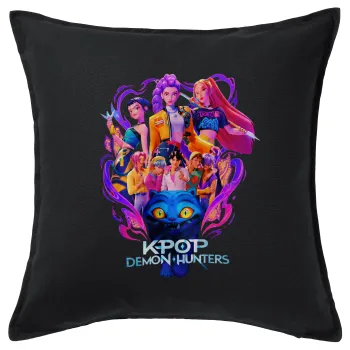 kpop Demon Hunters Huntrix, Sofa cushion black 50x50cm includes filling