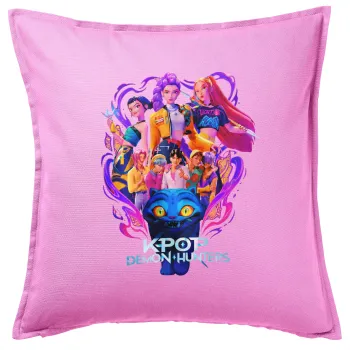 kpop Demon Hunters Huntrix, Sofa cushion Pink 50x50cm includes filling