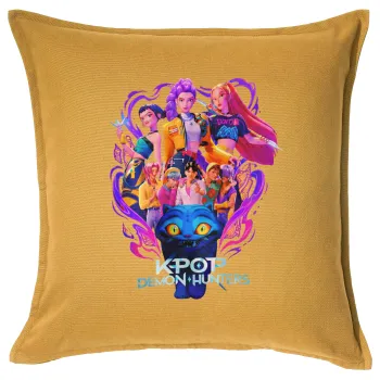 kpop Demon Hunters Huntrix, Sofa cushion YELLOW 50x50cm includes filling