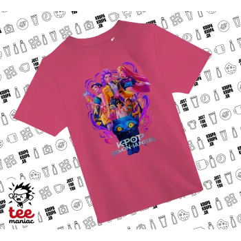 kpop Demon Hunters Huntrix, ΡΟΖ παιδικό T-Shirt από 100% βαμβάκι, για κάθε μέρα. Vegan & OEKO-TEX πιστοποιημένο.