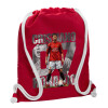 Backpack pouch GYMBAG Red, with pocket (40x48cm) & thick cords