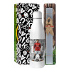 Easter Set, metallic stainless thermos bottle (500ml) & scented flat Easter candle (30cm) (GRAY)