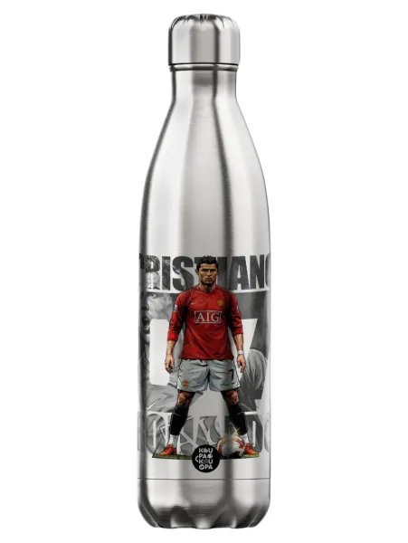 Cristiano Ronaldo (Κριστιάνο Ρονάλντο) — Inox (Stainless steel) hot metal mug, double wall, 750ml