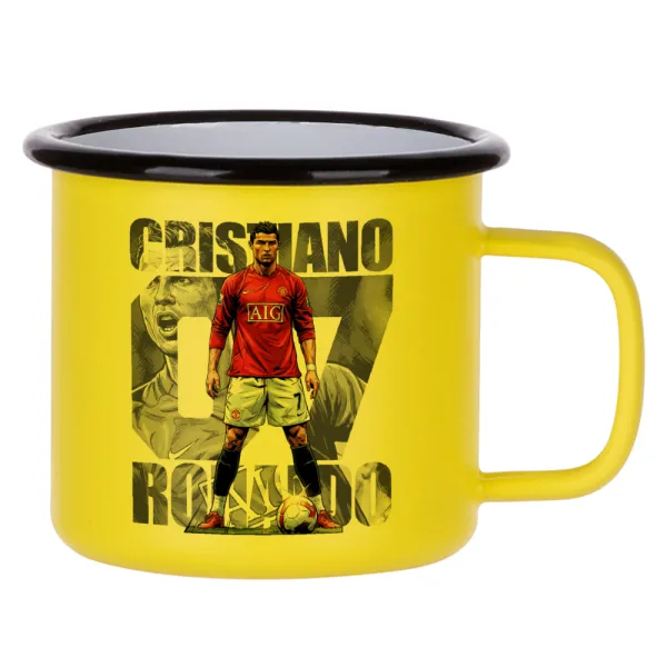 Cristiano Ronaldo (Κριστιάνο Ρονάλντο) — Κούπα Μεταλλική εμαγιέ ΜΑΤ Κίτρινη 360ml