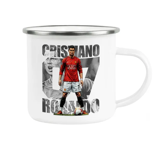 Cristiano Ronaldo (Κριστιάνο Ρονάλντο) — Metallic enamel cup white 360ml