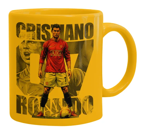 Cristiano Ronaldo (Κριστιάνο Ρονάλντο) — Κούπα, κεραμική κίτρινη, 330ml