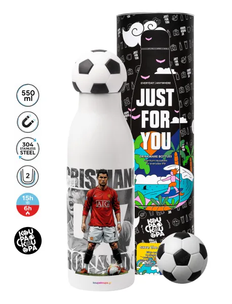 Cristiano Ronaldo (Κριστιάνο Ρονάλντο) — Soccer Metal mug thermos, double wall, 550ml