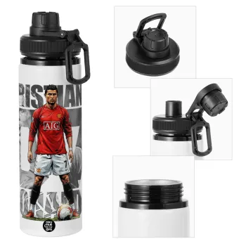 Cristiano Ronaldo (Κριστιάνο Ρονάλντο), Metal water bottle with safety cap, aluminum 850ml