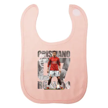 Cristiano Ronaldo (Κριστιάνο Ρονάλντο), Σαλιάρα με Σκρατς ΡΟΖ 100% Organic Cotton (0-18 months)