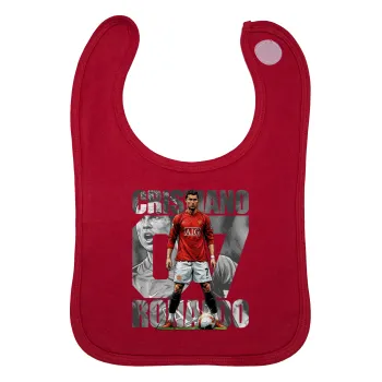 Cristiano Ronaldo (Κριστιάνο Ρονάλντο), Σαλιάρα με Σκρατς Κόκκινη 100% Organic Cotton (0-18 months)