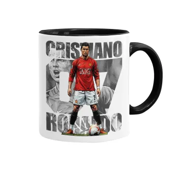 Cristiano Ronaldo (Κριστιάνο Ρονάλντο), Mug colored black, ceramic, 330ml