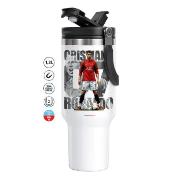 Cristiano Ronaldo (Κριστιάνο Ρονάλντο), Mega Stainless steel Tumbler with lid, double wall 1,2L