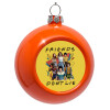 Orange Christmas tree ornament bauble 8cm