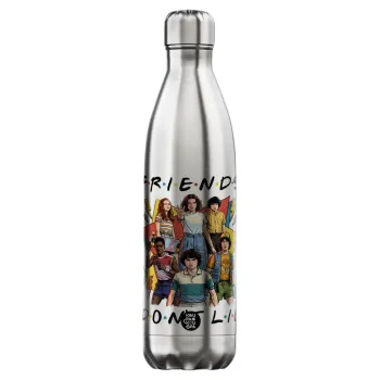 Friends Dont Lie, Stranger Things, Inox (Stainless steel) hot metal mug, double wall, 750ml