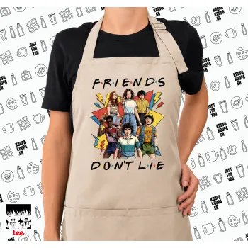 Friends Dont Lie, Stranger Things, Ποδιά μακριά Σεφ ολόσωμη με τσέπες SAND (ΕΝΗΛΙΚΩΝ)