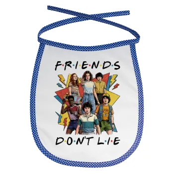 Friends Dont Lie, Stranger Things, Σαλιάρα μωρού αλέκιαστη με κορδόνι Μπλε