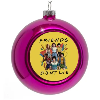 Friends Dont Lie, Stranger Things, Purple Christmas tree ornament bauble 8cm
