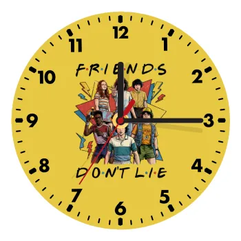 Friends Dont Lie, Stranger Things, Ρολόι τοίχου ξύλινο (20cm)