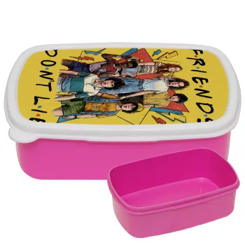 Friends Dont Lie, Stranger Things, ΡΟΖ παιδικό δοχείο φαγητού (lunchbox) πλαστικό (BPA-FREE) Lunch Βox M18 x Π13 x Υ6cm