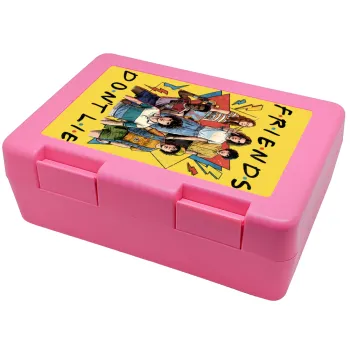 Friends Dont Lie, Stranger Things, Children's cookie container PINK 185x128x65mm (BPA free plastic)