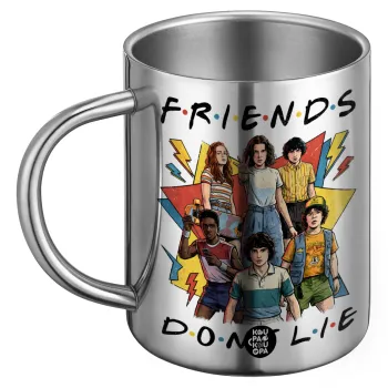 Friends Dont Lie, Stranger Things, Ανοξείδωτη Μεταλλική Κούπα 450ml - Διπλού Τοιχώματος